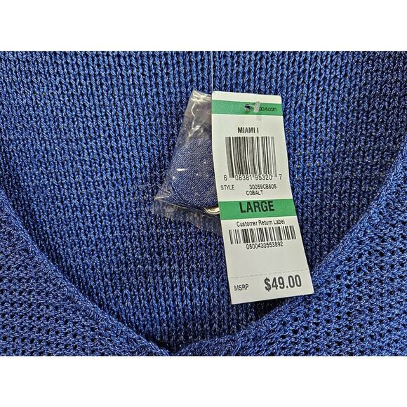 STYLE & CO Women L Shrug Cardigan Sweater Button Cobalt Blue Silver Cropped NEW - Picture 4 of 8